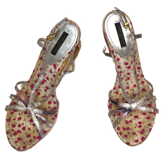 Louis Vuitton Floral Feerique Morganne Sandals Ring Heels Size 36 (US Size 6) - Picture 12 of 16